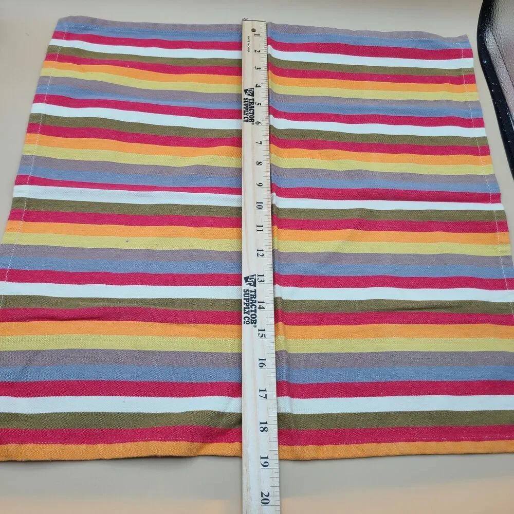 PIER 1 Bright Stripe Napkins Cotton Set of 8 Unused 19